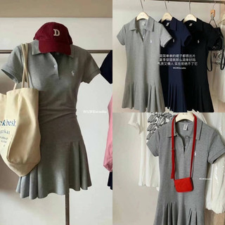  Váy/Đầm PoLo Tennis Thêu Logo Ngựa Cộc Tay Chất Cotton Có Lỗ Thông Hơi siêu xinh