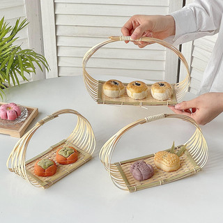 Đĩa tre đựng đồ cách tân, Thuyền tre trang trí lễ TẾT trang nhã Lũy tre.