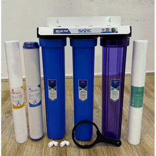 Bộ lọc chặn đầu nguồn 20inch,bộ lọc thô 123 đầu nguồn ,bộ lọc nước sinh hoạt đầu nguồn 3 cấp ren 21 và ren 27
