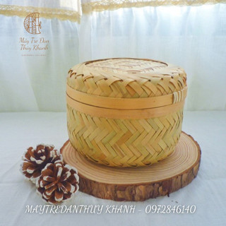 Hộp đựng kim chỉ ,cơi đựng xôi, chõ đựng xôi loại 1 lớp Mây Tre Đan Thủy Khanh