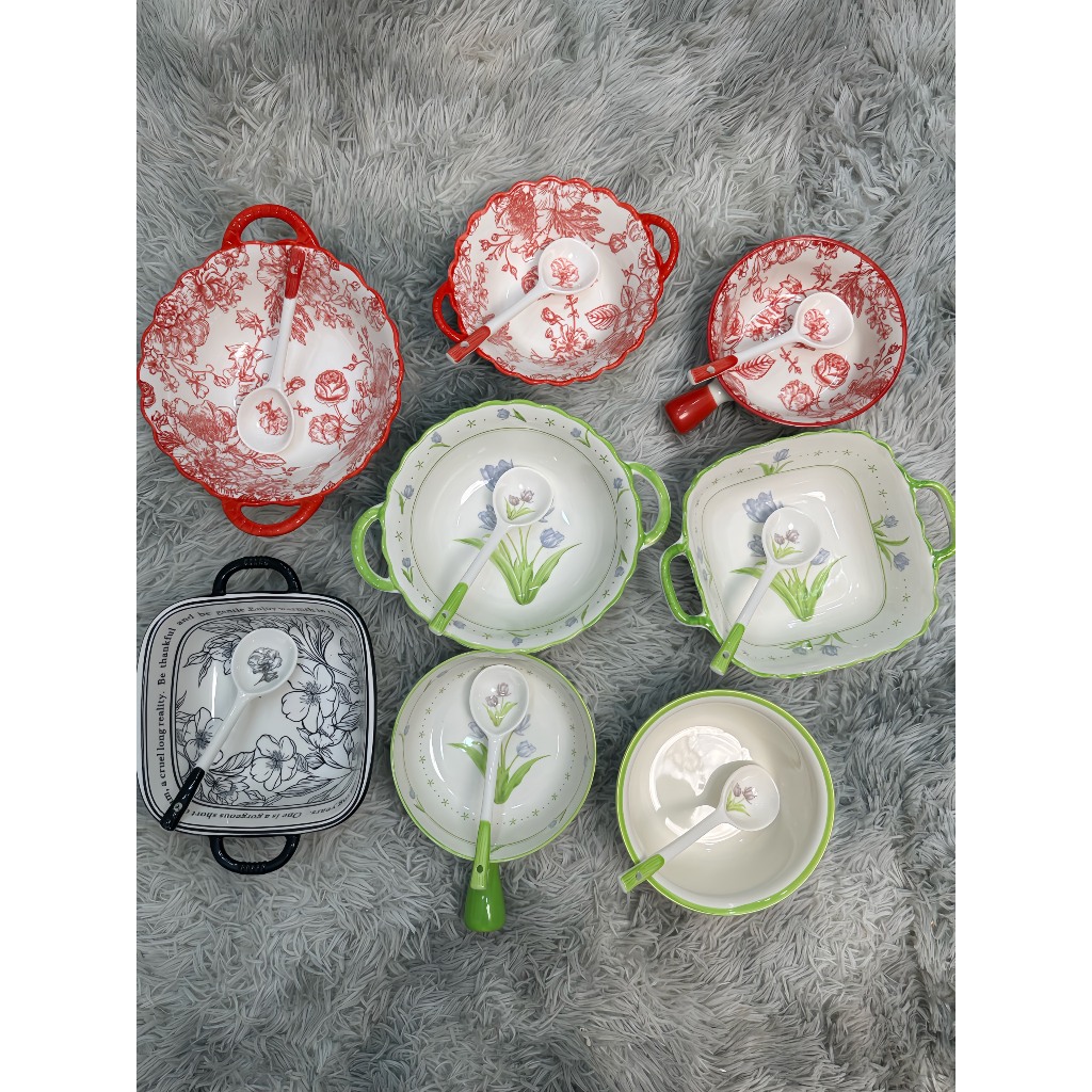 Kèm muỗng sứ - Tô sứ, bát tô, bát tô sứ, bát ăn mì, bát ăn phở, bát ăn ngũ cốc, bát sứ, tô ăn mì