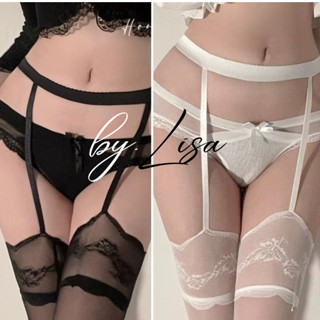 Tất Đùi Phối Đai Ren Đính Nơ Phong Cách Lolita Đáng Yêu Cosplay Kiểu Dáng JK Nhật Bản by.Lisa