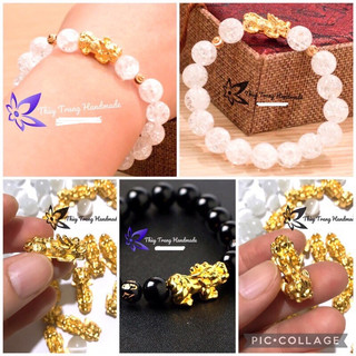 Charm tỳ hưu (6 size) mix vòng tay phong thuỷ, may mắn