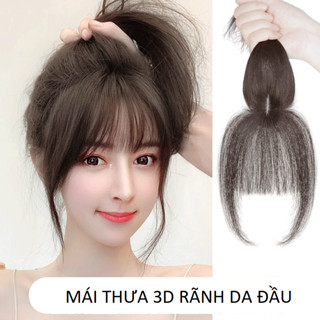 Tóc mái giả mái Pháp tóc thật 4D bản nâng cấp móc tay thủ công có rãnh da đầu