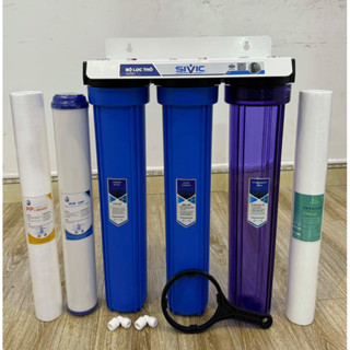 bộ lọc chặn đầu nguồn 20inch,bộ lọc thô 123 đầu nguồn ,bộ lọc nước sinh hoạt đầu nguồn 3 cấp ren 21 - ren 27