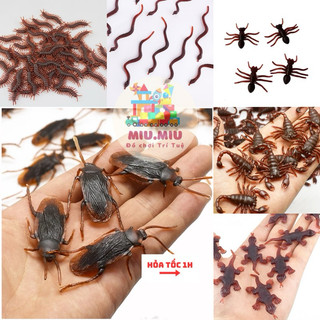 [ GIÁ SỈ ]Côn Trùng Giả ⚡ HÀNG ĐẸP ⚡ Gián, Rết, Bọ Cạp, Thạch Sùng, Nhện, Kiến, Ruồi Bằng Nhựa, Đồ Chơi Giải Trí Hk