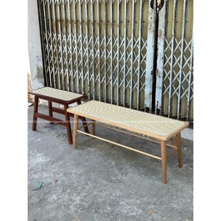 Ghế Băng Decor phối mây mắt cáo