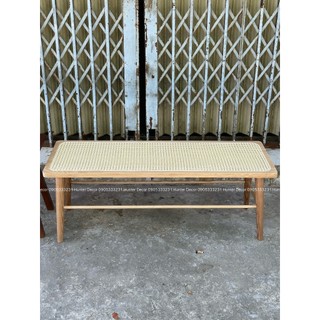 Ghế Băng Decor phối mây mắt cáo