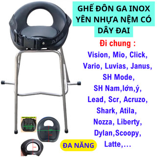 ( BẢN NÂNG CẤP ) Ghế Ngồi Xe Máy Cho Bé Các Loại Xe-Ghế ĐÔN GA INOX NHỰA NỆM  Xe Máy Vision,Vario,Janus,SH,AB,Grande,.