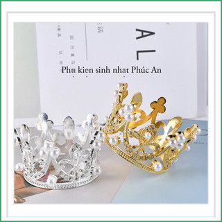 Vương miện nhỏ kim loại trang trí bánh kem HPBD