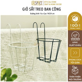 Giỏ sắt tròn treo ban công giỏ treo chậu hoa UR SPACE