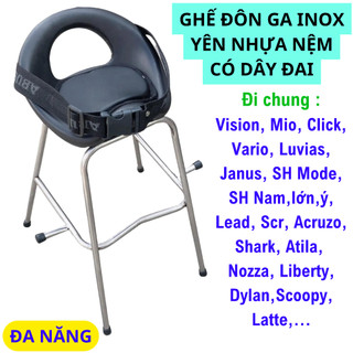 ( BẢN NÂNG CẤP )( Ghế ngồi xe máy cho bé 2-8 tuổi, ghế ĐÔN GA NHỰA NỆM có dây đai an toàn cho bé , Ghế đôn ga nhựa nệm