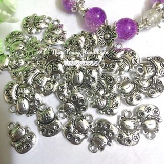 Charm mèo thần tài, nguyên liệu làm trang sức, vòng tay, đồ thủ công handmade