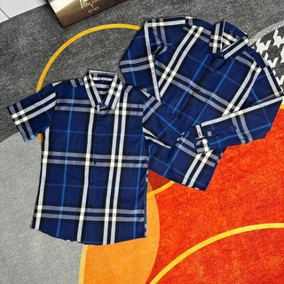Áo sơ mi nam xanh xám kẻ trắng tay dài caro vải cotton thoáng mát mềm mịn cao cấp Menswear Shirt