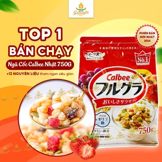 [MỚI T3/25] Ngũ Cốc Calbee MỚI Nhật Bản Granola Ăn Sáng Healthy Ăn Kiêng Giảm Cân Mix Trái Cây Sấy 750G (Hạt Ngon)
