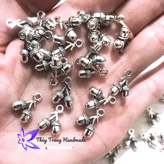Charm 2 Hạt Dẻ xinh xắn trang trí vòng tay, trang sức handmade