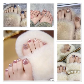   MÓNG CHÂN GIẢ SHOP LOAN KIM NAIL GIẢ  Nail chân bộ 24 tặng 4 phụ kiện làm móng mẫu đi chơi tết 2026 