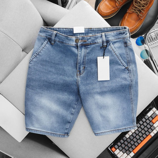 Quần đùi jean nam co giãn hàng xuất khẩu xịn túi xéo ống suông nhẹ nhàng