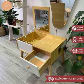 🌟MIỄN SHIP🌟Bàn Trang Điểm Ngồi Bệt, Bàn Phấn Có Gương Gỗ MDF Cao Cấp Chịu Lực Cao
