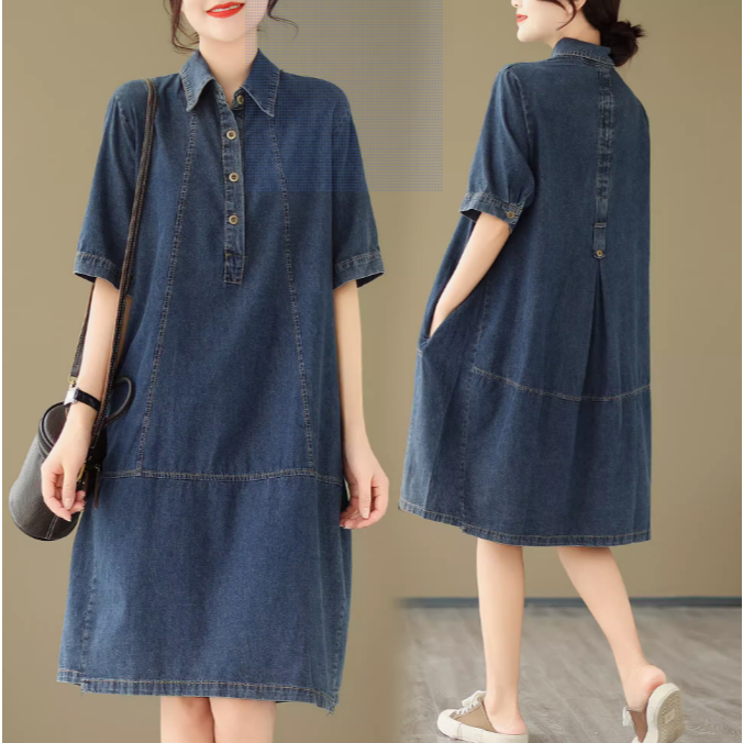 A606 váy jeans bigsize freesize thời thượng dáng chữ A trẻ trung mẫu mới 2024