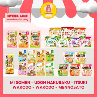 Mì somen - udon - bún khô nhật bản hakubaku - itsuki - wakodo - wakodo - mennosato cho bé ăn dặm từ 5m+ 7m+