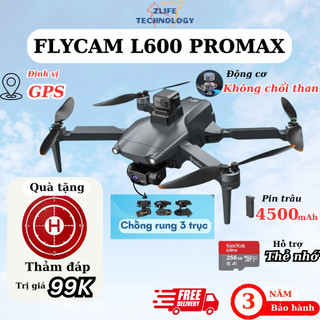 Flycam L600 Pro Max Có GPS, Máy Bay Điều Khiển Từ Xa Được Trang Bị Camera 8K Có Gimble Chống Rung 3 Trục, Play cam