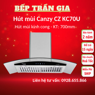 Máy hút mùi Canzy CZ KC70U Hút mùi kính cong cảm ứng công suất lớn, hút êm