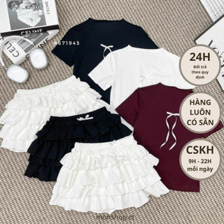 Set áo thun kèm chân váy ngắn xòe 671945