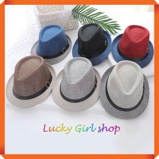 Nón/ Mũ Phớt Cói Unisex Trơn Hoặc Phối Màu Cá Tính - Lucky Girl shop NHA TRANG