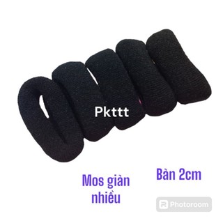 Sỉ 30 dây cột tóc trơn màu đen giản nhiều (bản 2cm-3cm)