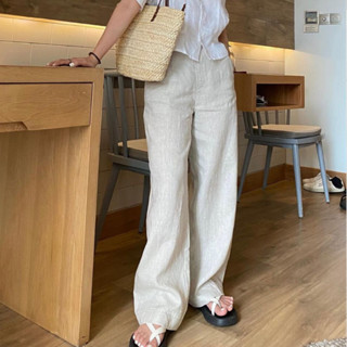 Quần xuông vải Linen tưng cạp âu nữ giấu cúc phong cách công sở cao cấp MQ111 Kimee