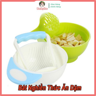 Bát nghiền nhỏ thức ăn, bát nghiền nguyên liệu chế biến đồ ăn dặm chất liệu nhựa PP an toàn cho bé