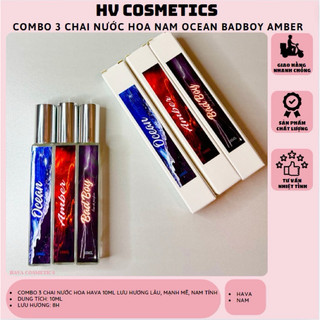 Combo 3 chai nước hoa nam 10ml badboy ocean amber