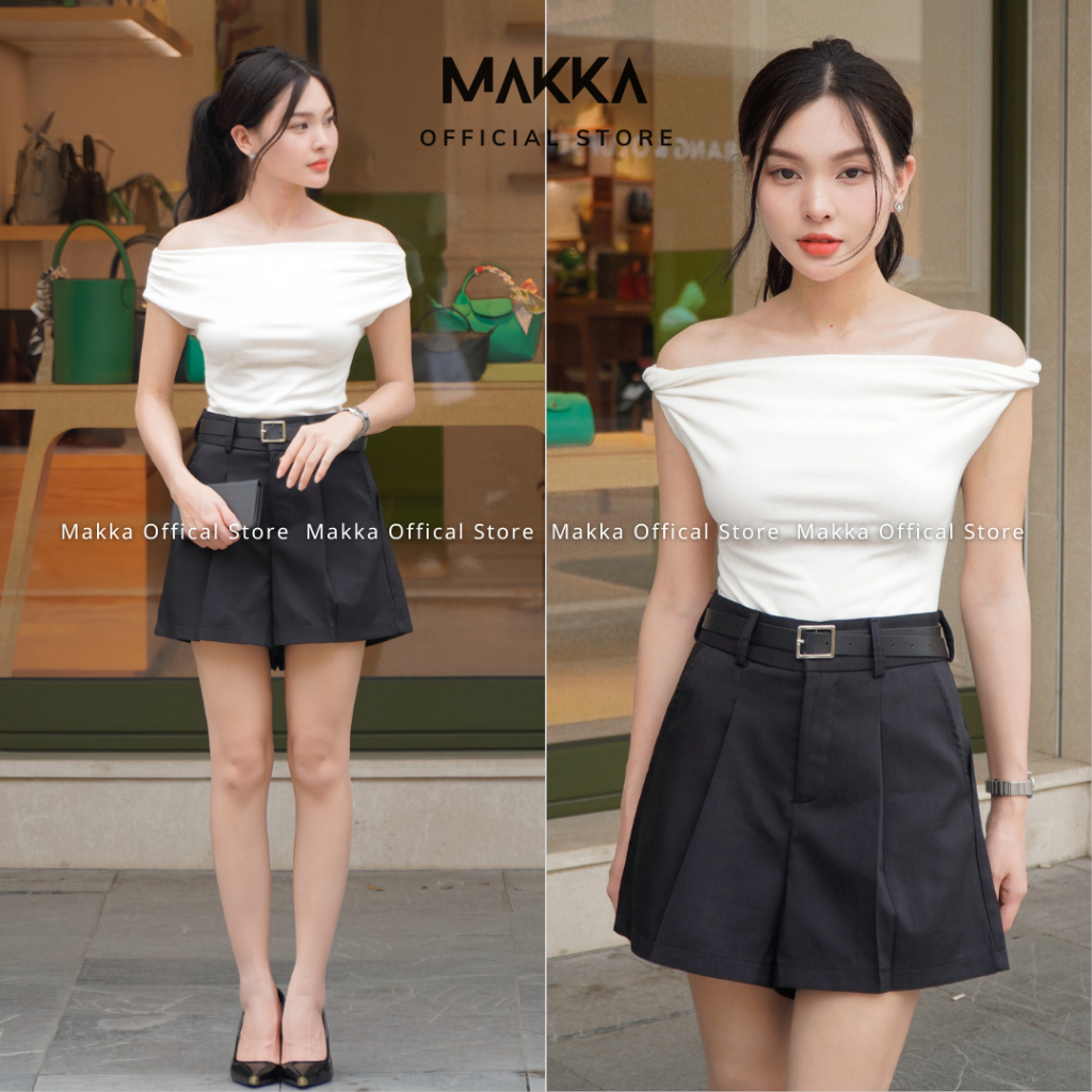 Áo kiểu trễ vai nữ phong cách tiểu thư thanh lịch chất co dãn from dáng siêu xinh ma855 | BigBuy360 - bigbuy360.vn