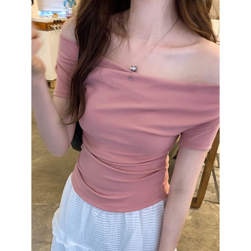 Áo kiểu trễ vai nữ phong cách tiểu thư thanh lịch chất co dãn from dáng siêu xinh ma855 | BigBuy360 - bigbuy360.vn