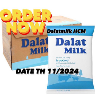 Thùng bịch ít đường Đà Lạt Milk 220ml date 11/2024