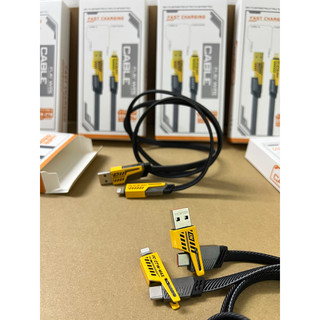 Dây cáp sạc thông minh 4in1 chắc chắn, 2 đầu tách ra được thêm 2 cổng, sạcnhanh đến 65W, BH uy tín