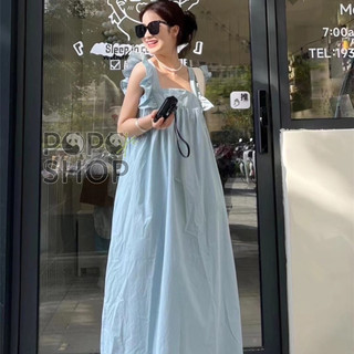 Váy suông ba lỗ xanh pastel cổ én váy vibe summer đi biển siêu xinh