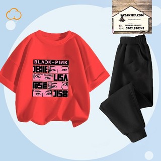 Bộ quần áo  bé gái size đại 30kg,45kg BLACKPINK  quần áo bé gái 5 14 tuổi  set đồ sành điệu LAZAKIDS