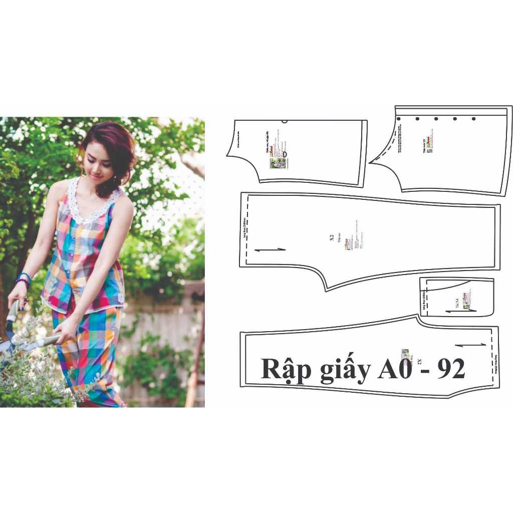 Rập bộ mã 92 (BẢN VẼ) rập bộ dây quần lưng thun