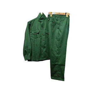 Bộ quần áo màu xanh nam dài tay vải kaki