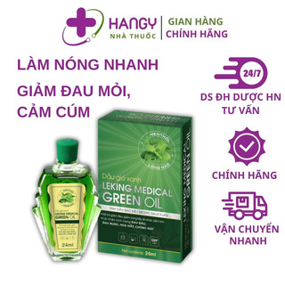 Dầu gió xanh Medical Green Oil giúp làm ấm và làm nóng da nhanh chóng, giảm đau mỏi, giảm triệu chứng cảm cúm (lọ 24ml)