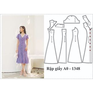 Rập giấy đầm 7 mảnh mã 1348 (BẢN VẼ)