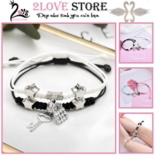 Vòng Tay Đôi Vòng Tay Nam Nữ Couple Vòng Tay Dây Bện Đáng Yêu May Mắn Có Nam Châm Thời Trang Cho Cặp Đôi Tình Bạn