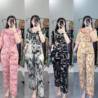 Bộ lụa mango quần dài size đại