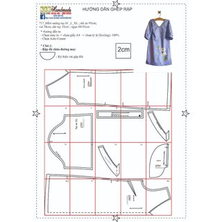 Rập giấy mã 717- Rập đầm suông tay phồng (BẢN VẼ)