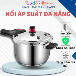 ( DÙNG MỌI LOẠI BẾP ) Nồi Áp Suất Inox 304 Đa Năng, Nồi Áp Suất Điện Tay Cầm Ninh Hầm Nhanh Chóng Van An Toàn X569