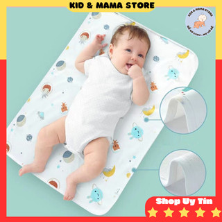 Miếng lót chống thấm cho bé sơ sinh BeeOn size 50x70cm, lót chống thấm cho bé 4 lớp cao cấp Kid Mama