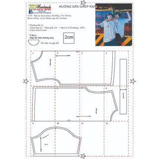 Rập áo thun form unisex mã 1158 - giấy a0