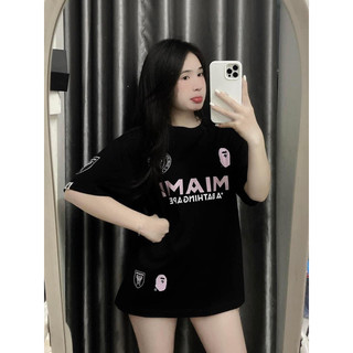 Áo Thun Bape Miami Form Unisex Nam Nữ - Chất Liệu 100% Cotton Co Dãn 2 Chiều - Áo Full Tem Tag Túi Zip